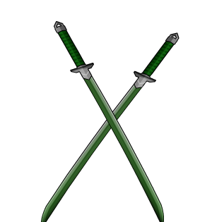 Crossed Jade Katanas